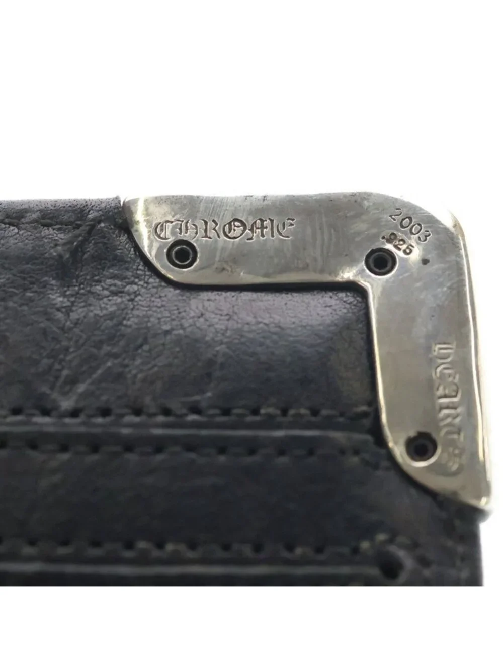Chrome Hearts Lng Sngl Fld Tips Single Fold Leather Wallet Black